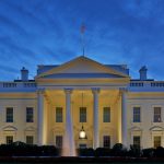 The White House seen in the early evening.