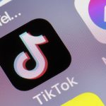 A TikTok app icon on a phone screen.