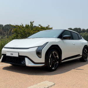 A white Kia EV4