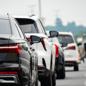 A lot of traffic on the freeway