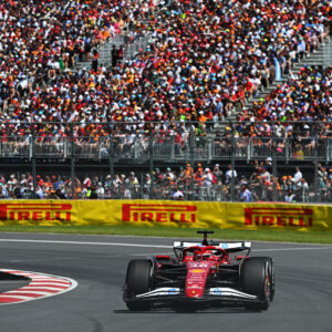 Charles Leclerc of Monaco driving the (16) Scuderia Ferrari SF-25 on track during the F1 Grand Prix of Canada at Circuit Gilles-Villeneuve on June 15, 2025 in Montreal, Quebec.